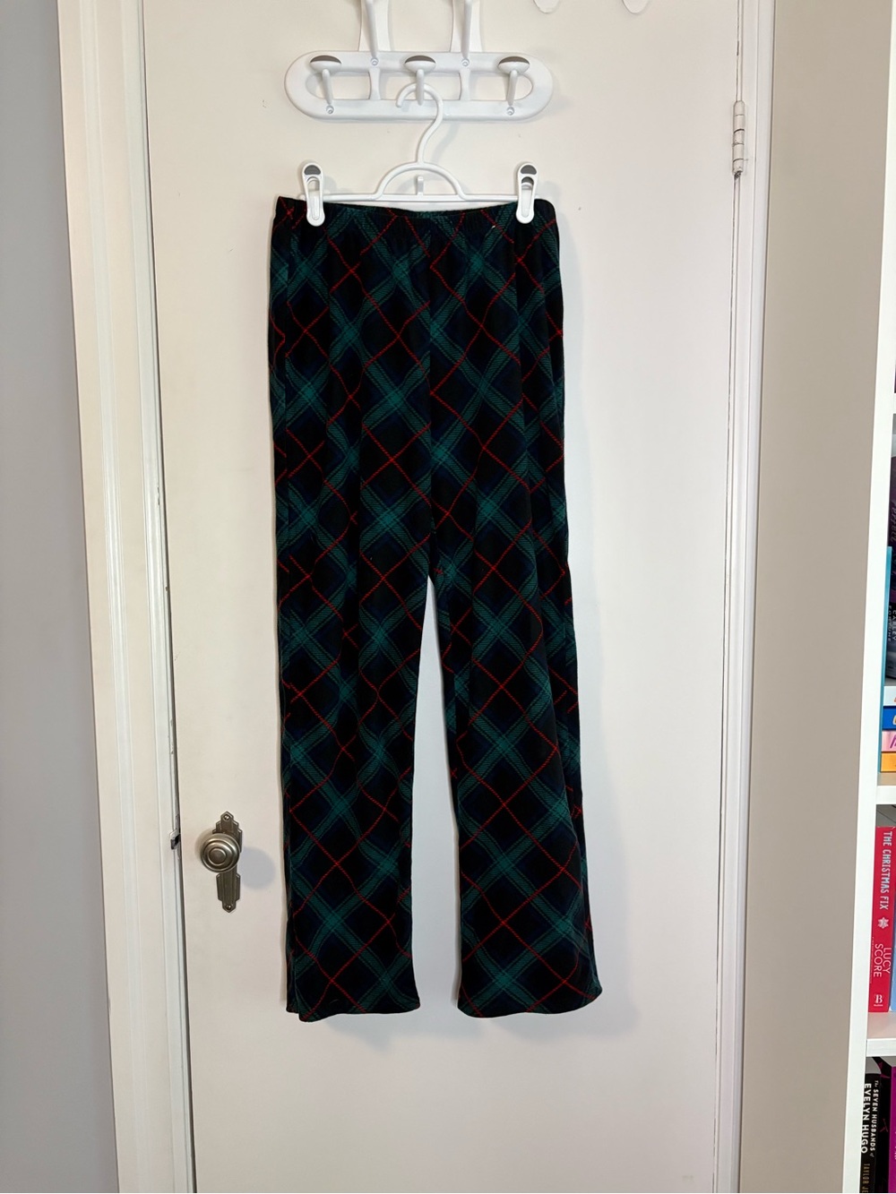 Wondershop Black Plaid Pants with Teal & Red Windowpane